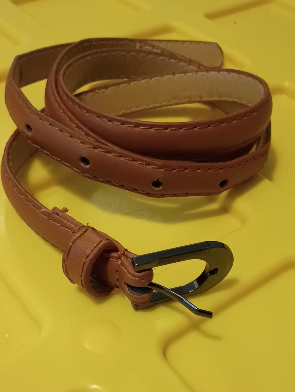 Women's Tan Leather Wrap Belt 39